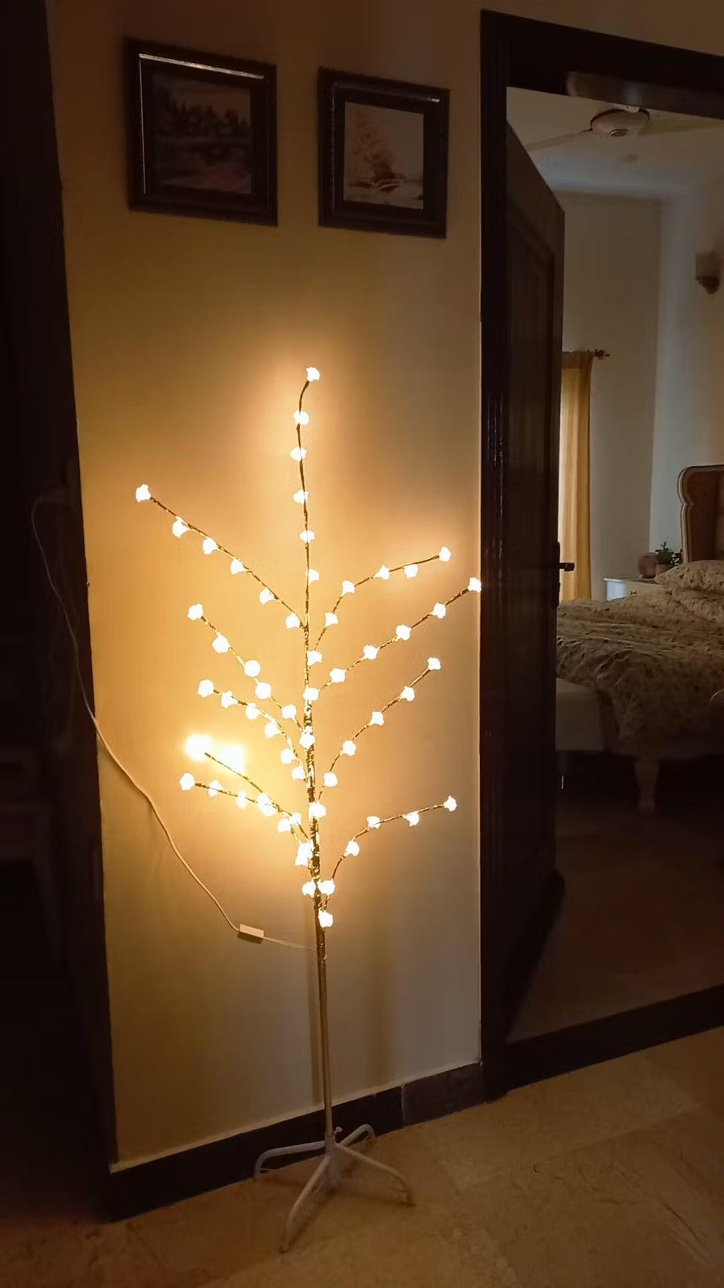 Standing Lamp with Mini Tingling Flowers – 5 Feet Tall with Elegant Stand