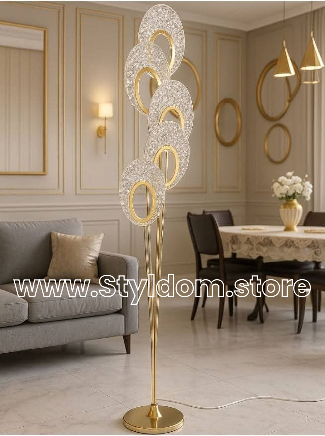 Acrylic Glasier Round 5-Piece Standing Lamp.