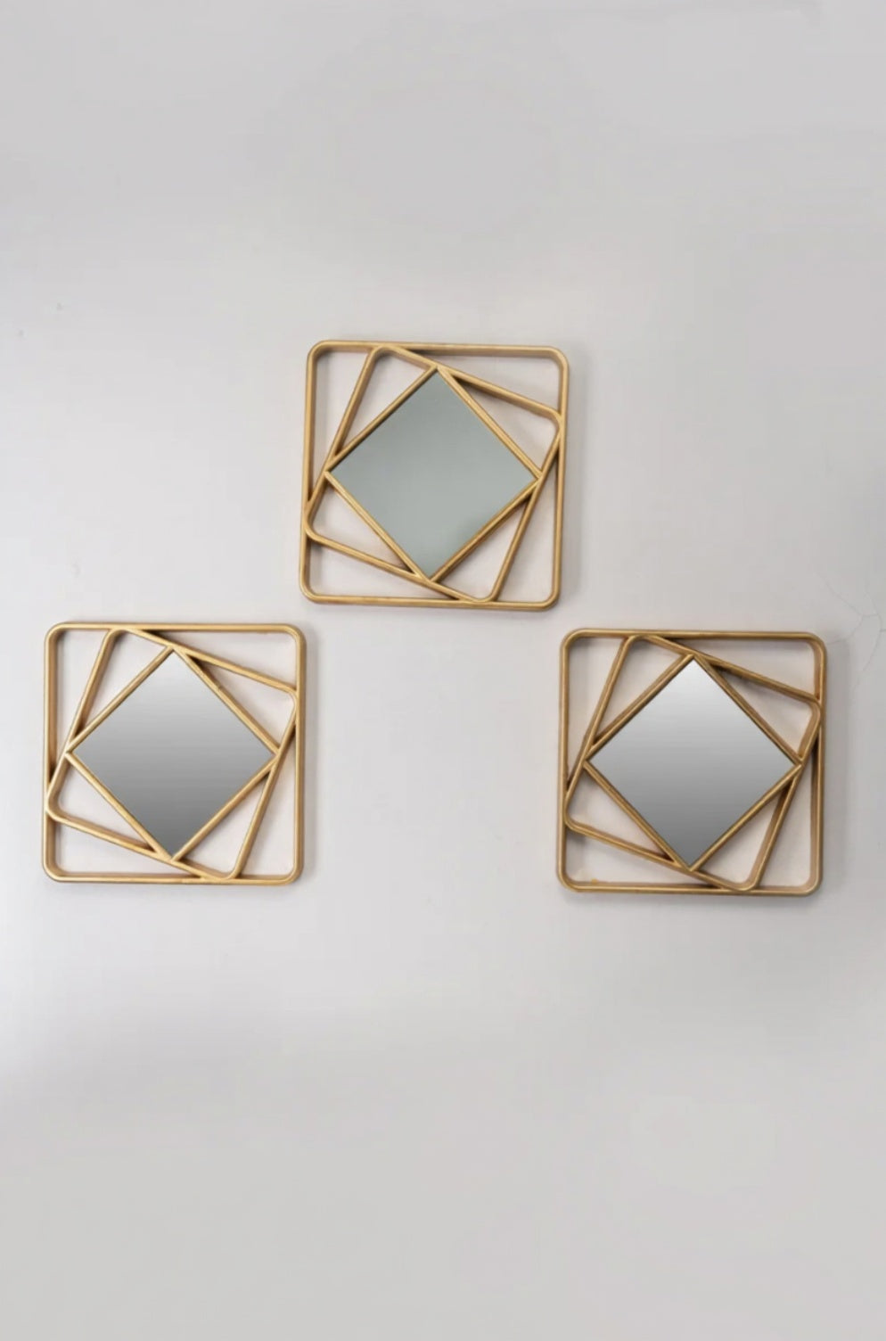 3 Geometric Wall Mirrors