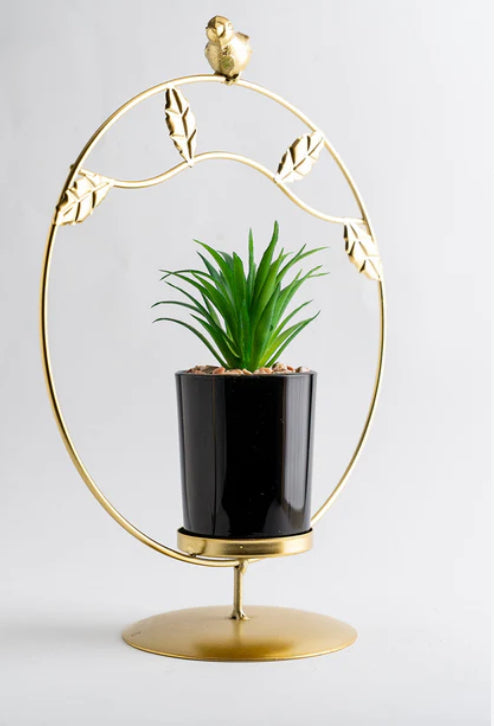 Luxury Gold Plant Stand With Bird Topper ✨