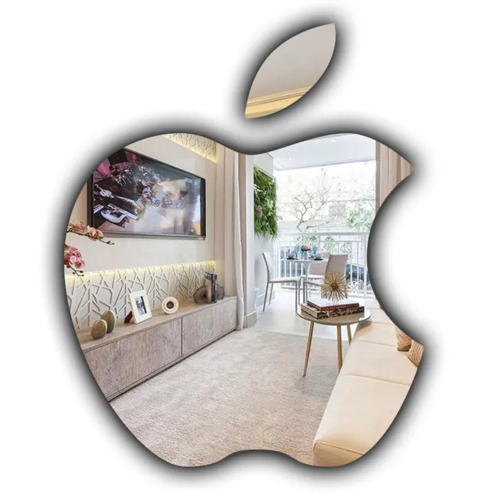 Acrylic  Apple Mirror Decoration wall mirror sticker