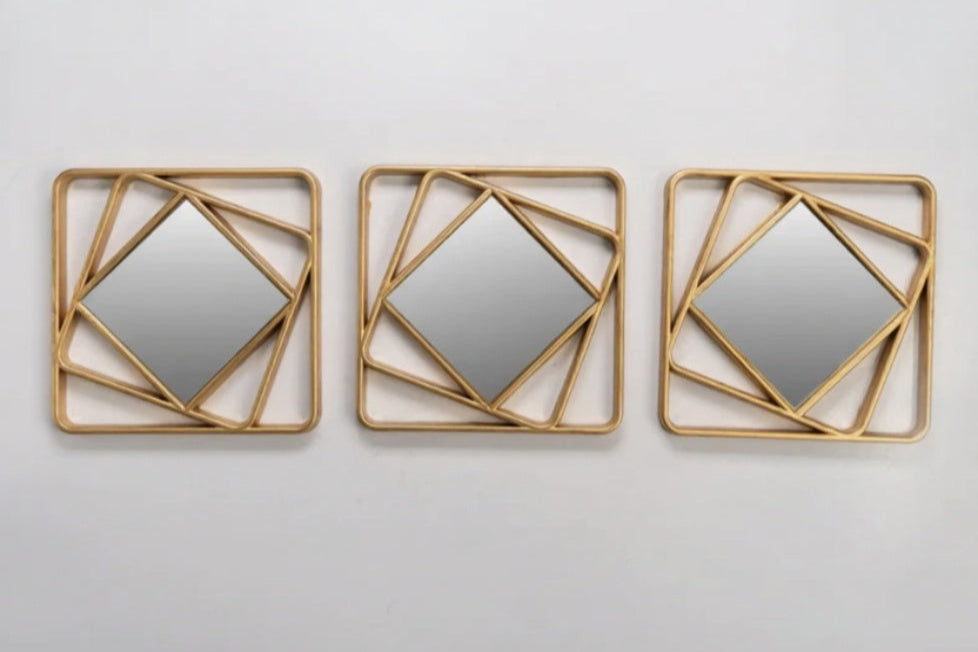 3 Geometric Wall Mirrors
