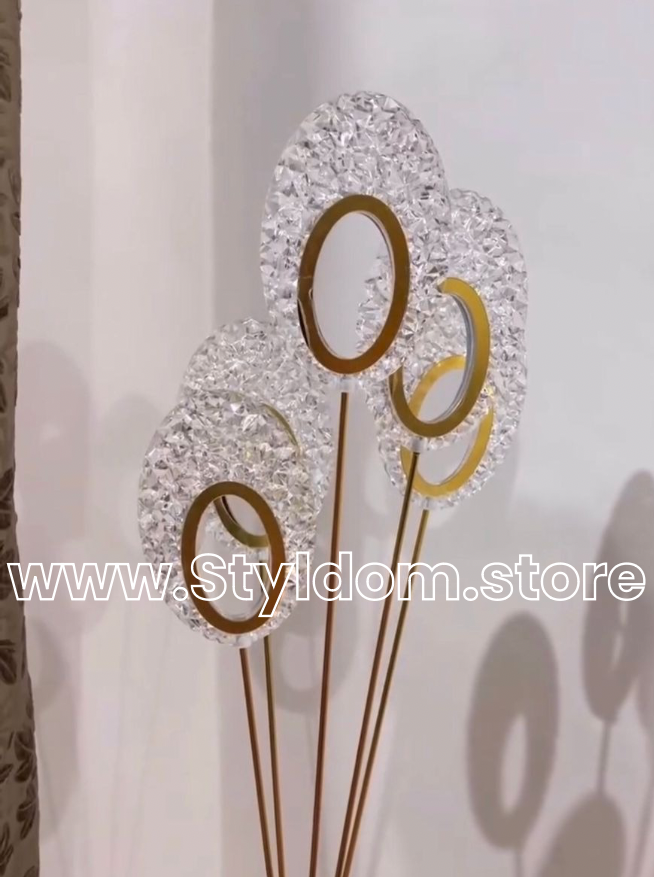 Acrylic Glasier Round 5-Piece Standing Lamp.