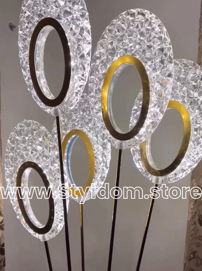 Acrylic Glasier Round 5-Piece Standing Lamp.