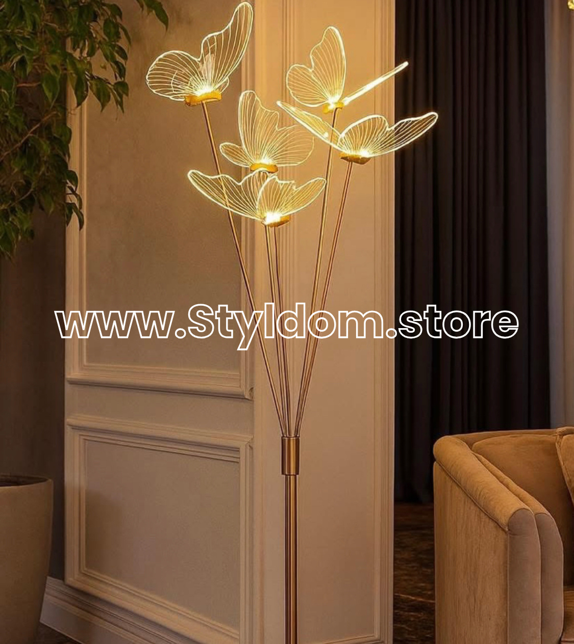 Butterfly Glow 5-Piece Standing Lamp.