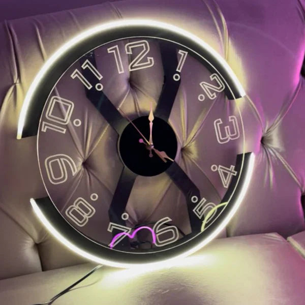 Modern Style Neon X Clock Ambient Light